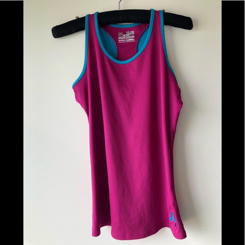 Under Armour Workout Tank in Hot Pink & Turquoise